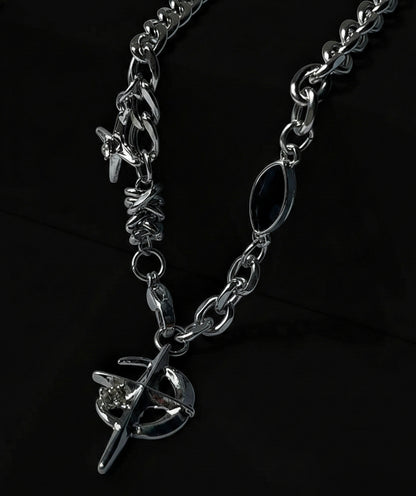 Black Sigil Layered Necklace