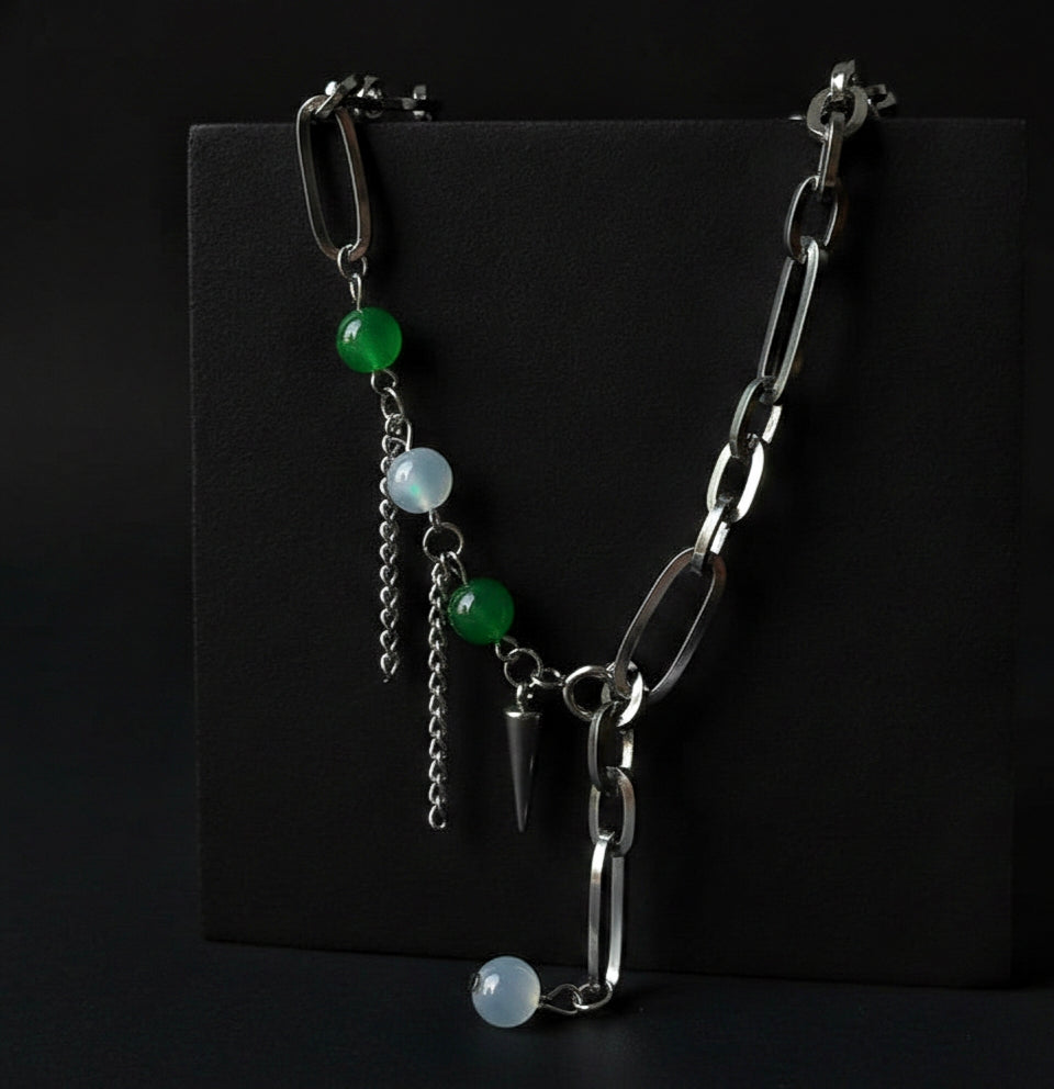 Green Opal Spike Necklace