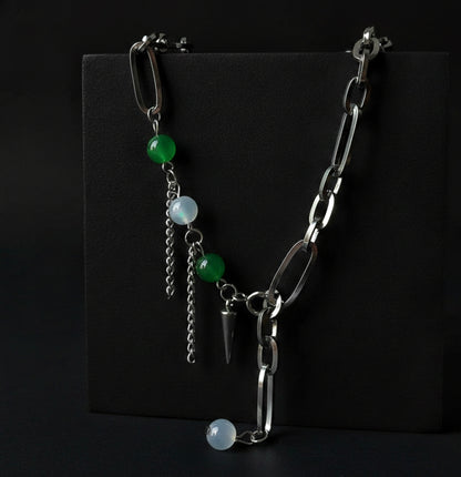 Green Opal Spike Necklace