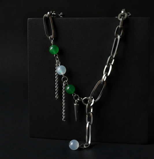 Green Opal Spike Necklace