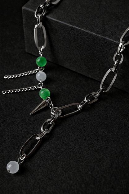 Green Opal Spike Necklace