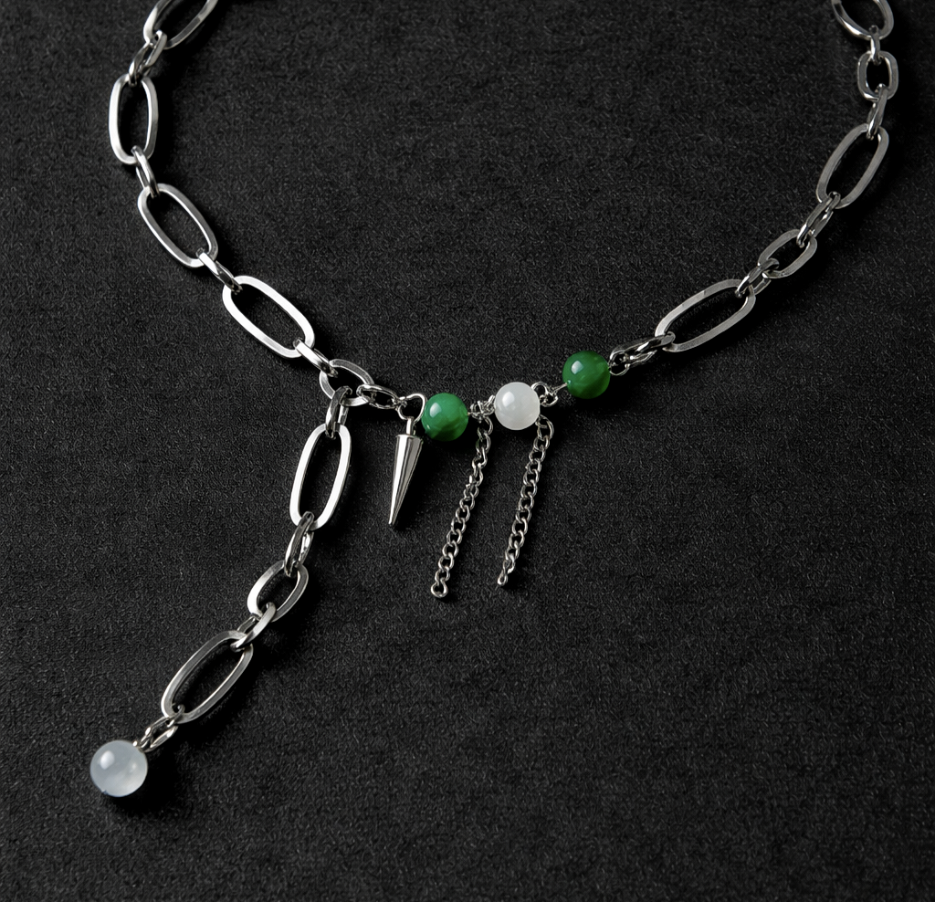 Green Opal Spike Necklace