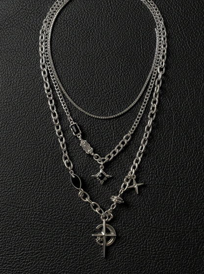 Black Sigil Layered Necklace