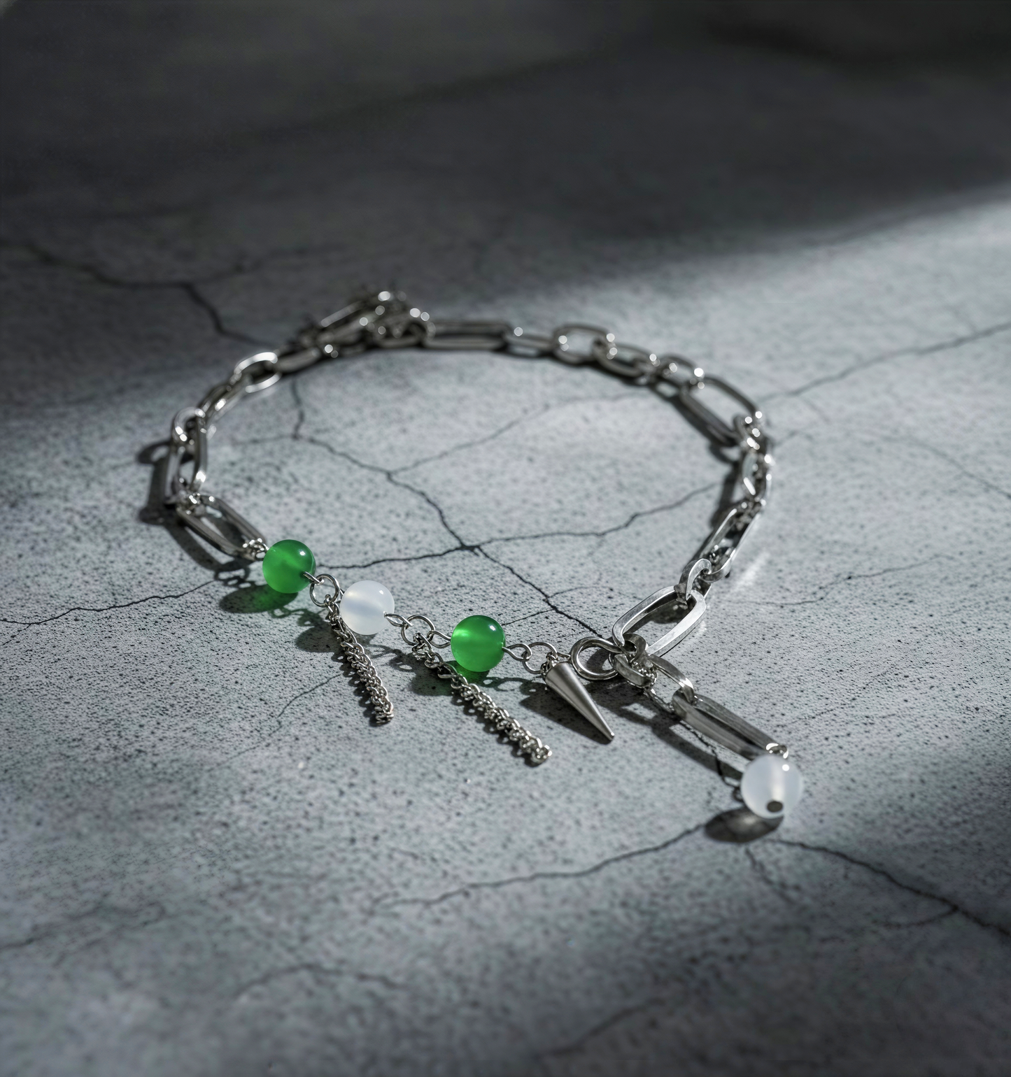 Green Opal Spike Necklace